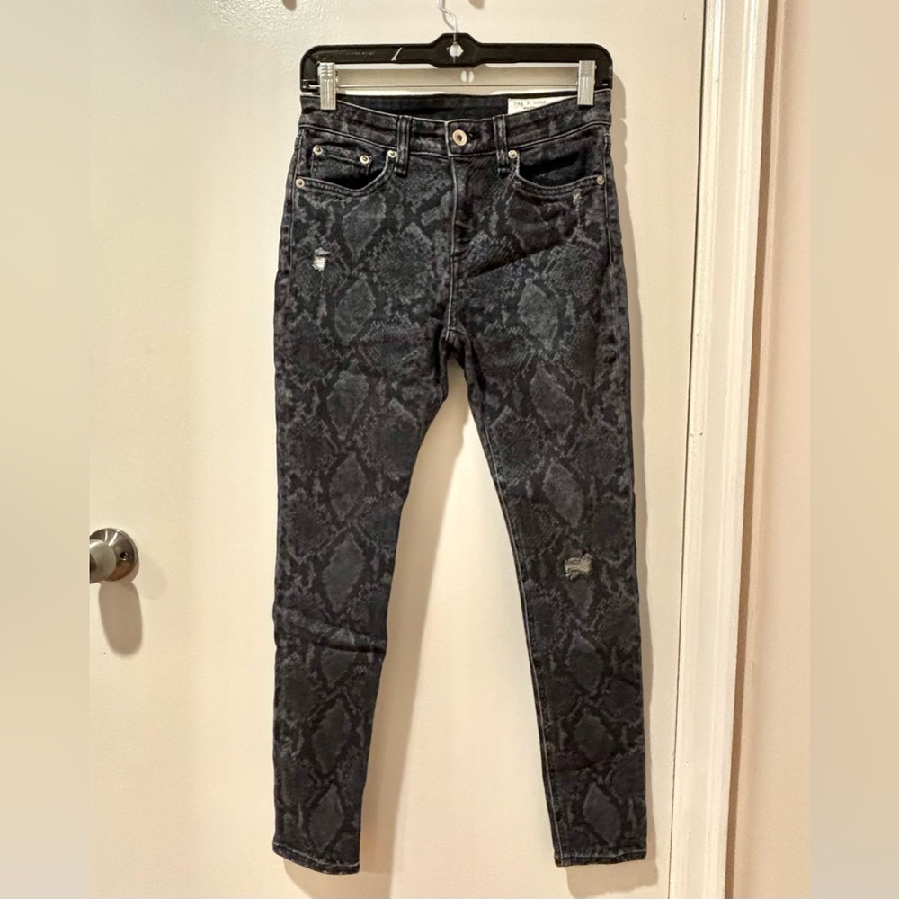 Rag & Bone snake skin Kate Mid-Rise Ankle Skinny, new without tag